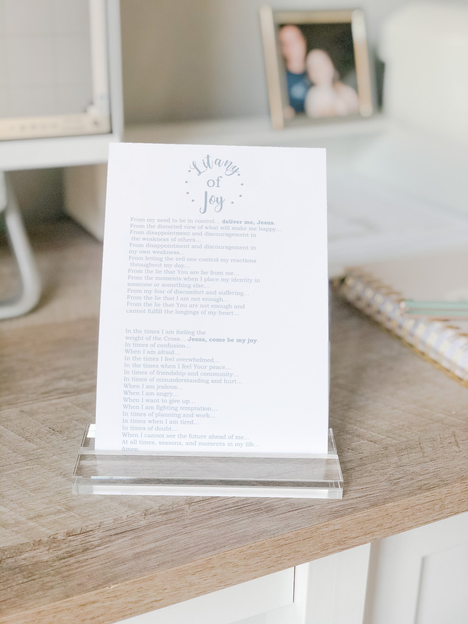 Litany of Joy Printable - Inspirational Christian Wall Art for Home & Office Decor - Perfect for Prayer Rooms, Gifts & Spiritual Encouragement