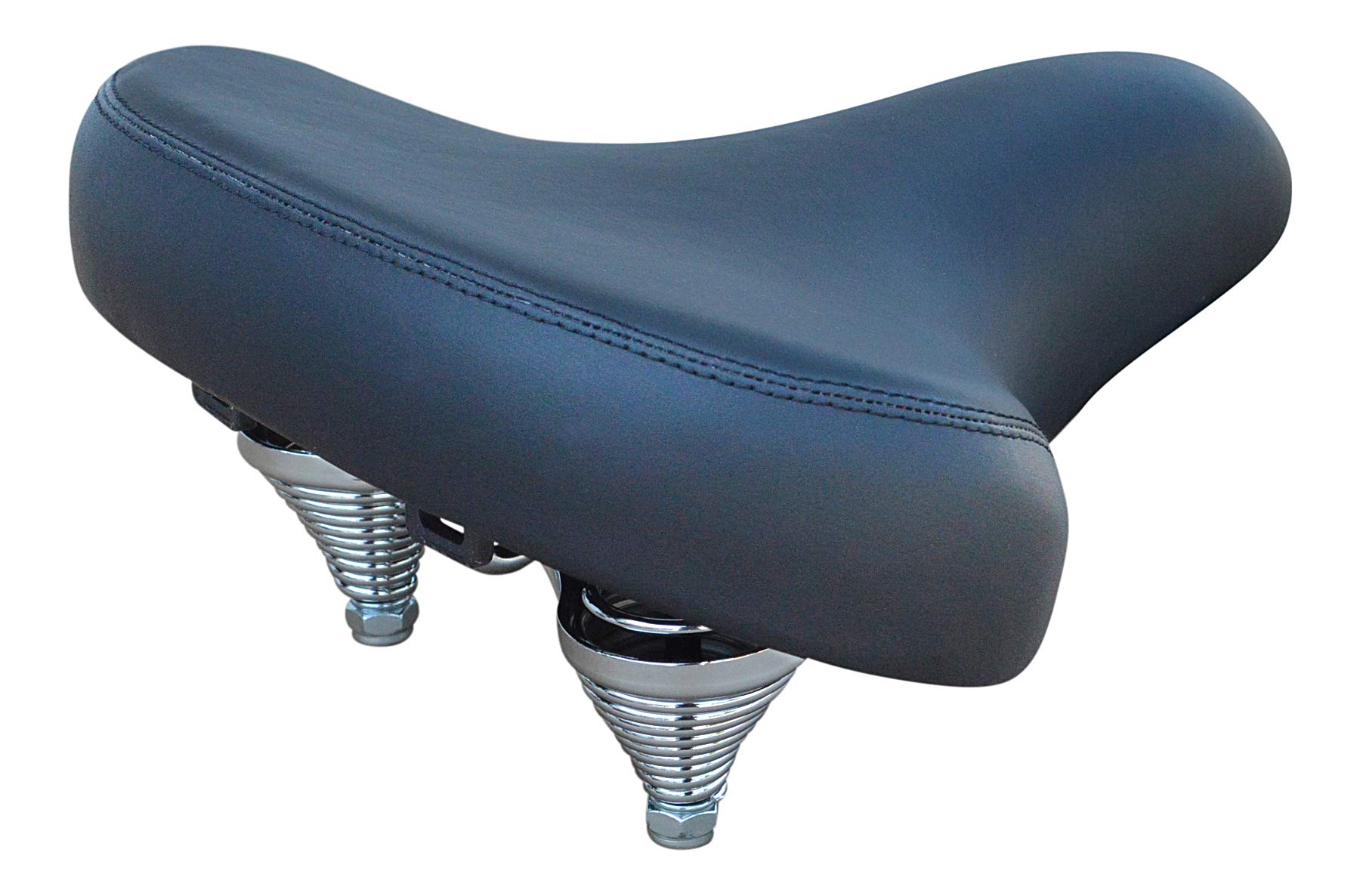 Premium Black Spring Bicycle Seat - Comfortable Hybrid Saddle with Cushion for Cruiser Bikes | Perfect for Commuting, Leisure Rides & Long-Distance Cycling