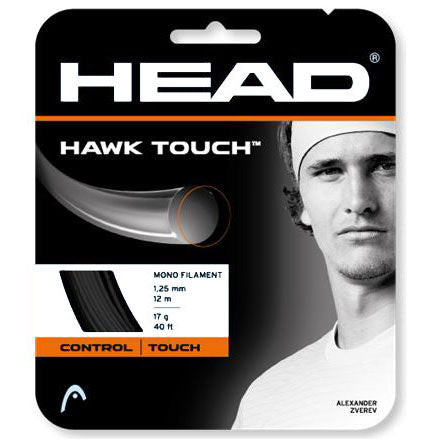 Head Hawk Touch 17/1.25mm Tennis String - Anthracite Color | Premium Polyester String for Control & Spin | Perfect for Competitive Play & Tournament Matches