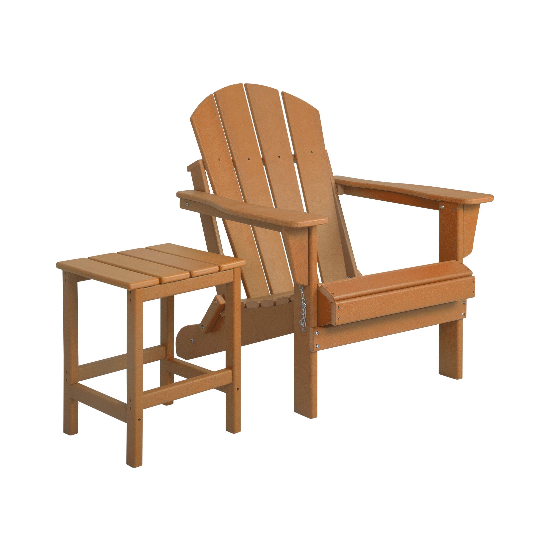 WestinTrends Malibu 2-Piece All-Weather Outdoor Adirondack Chair Set with Side Table - Durable Plastic Patio Furniture for Porch, Deck, Backyard & Garden - Perfect for Relaxing, Sunbathing & Outdoor Entertaining (Orange)