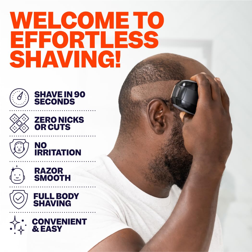 Freebird FlexSeries™ Electric Head Shaver with 5 Flexible Blades - Water-Resistant USB Rechargeable Shaver for Men & Women, Includes 2 Blade Refills - Perfect for Bald Head Shaving at Home or Travel