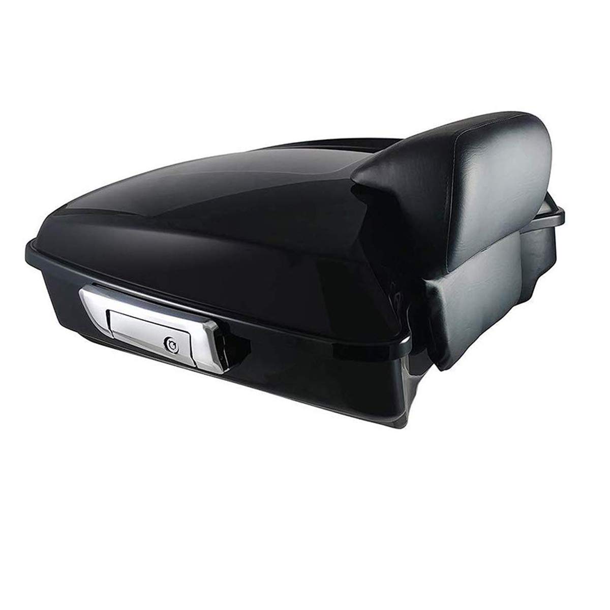 XMT-MOTO Vivid Black Chopped Tour Pack Luggage Kit with Backrest Pad & Fitted Lining for Harley Davidson Touring (2014+) - Road King, Road Glide, Street Glide & CVO Models | Waterproof Motorcycle Storage for Long Rides & Road Trips