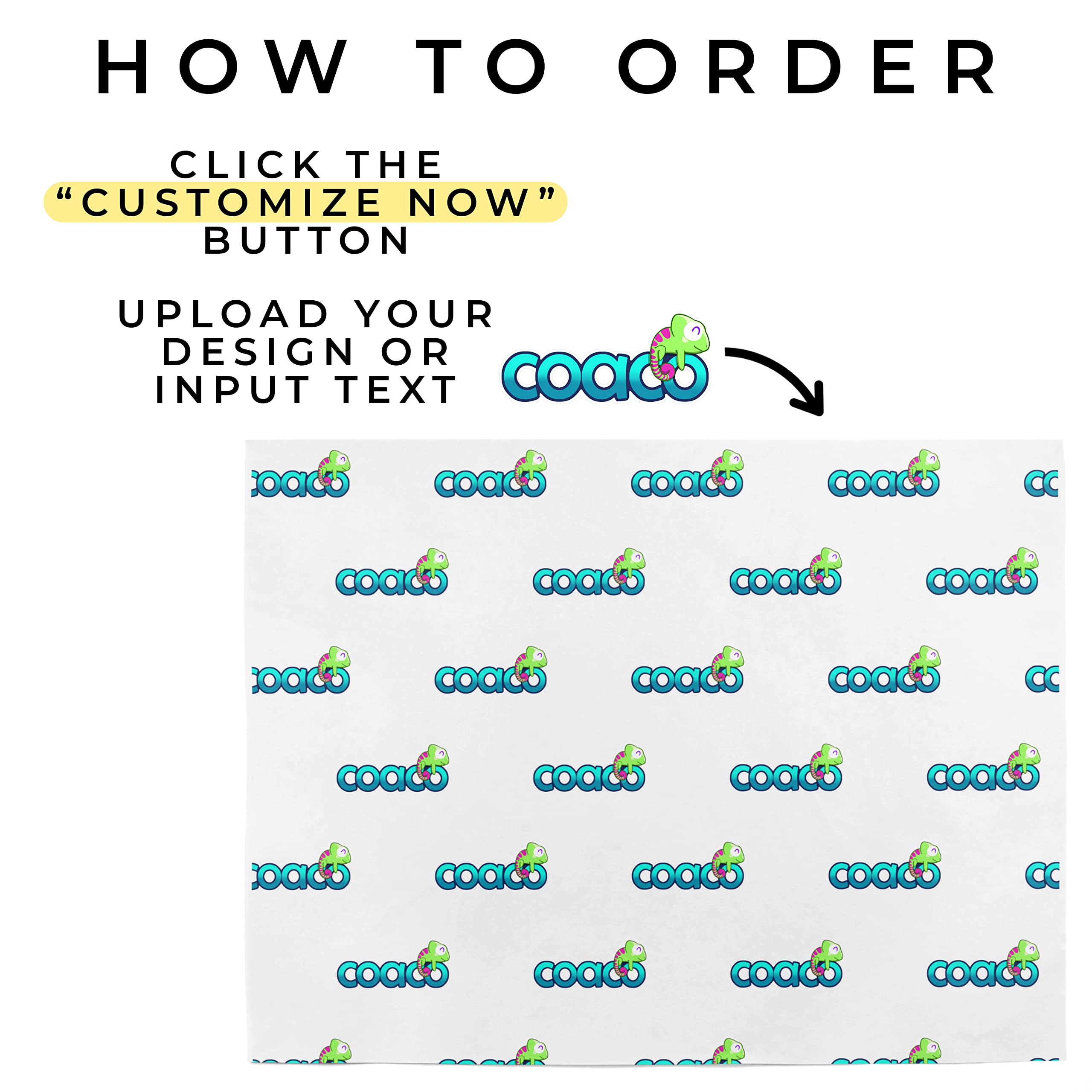 COACO Personalized Tissue Paper - Custom Printed with Your Design, Logo, or Text - Perfect for Holiday Gifts, Special Occasions & Small Business Packaging - Choose 30/50/100 Sheets in Blush Pink (18