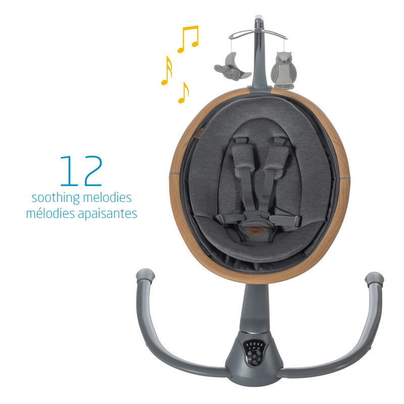 Maxi Cosi Cassia Baby Swing - Portable Infant Swing with 6 Speeds & Soothing Music for Newborns & Toddlers - Perfect for Nursery, Travel & Playtime