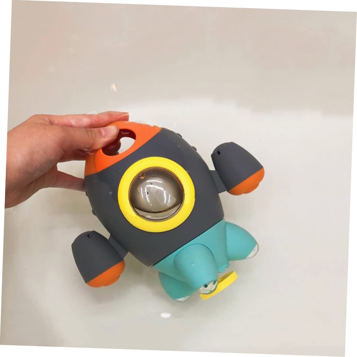 HEMOTON 2-Pack Grey ABS Rocket Fountain Bath Toys for Kids - Fun Bathtub Water Play Toys for Toddlers & Children | Perfect for Pool, Beach, and Outdoor Water Activities