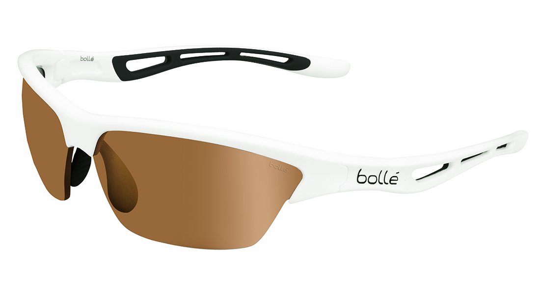 Bolle Tempest Polarized Sunglasses - Shiny White Frame with Modulator Lens for UV Protection - Perfect for Running, Cycling & Outdoor Sports