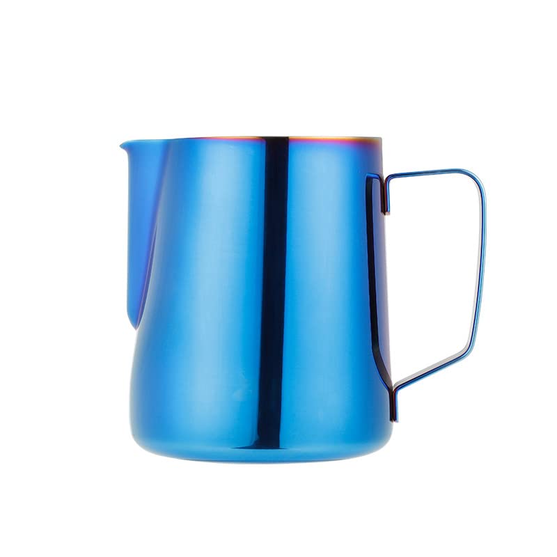 12oz Stainless Steel Milk Frothing Pitcher for Latte Art - 18/8 Food Grade Espresso & Cappuccino Frother (350ml, Blue) - Perfect for Home Baristas & Coffee Shops