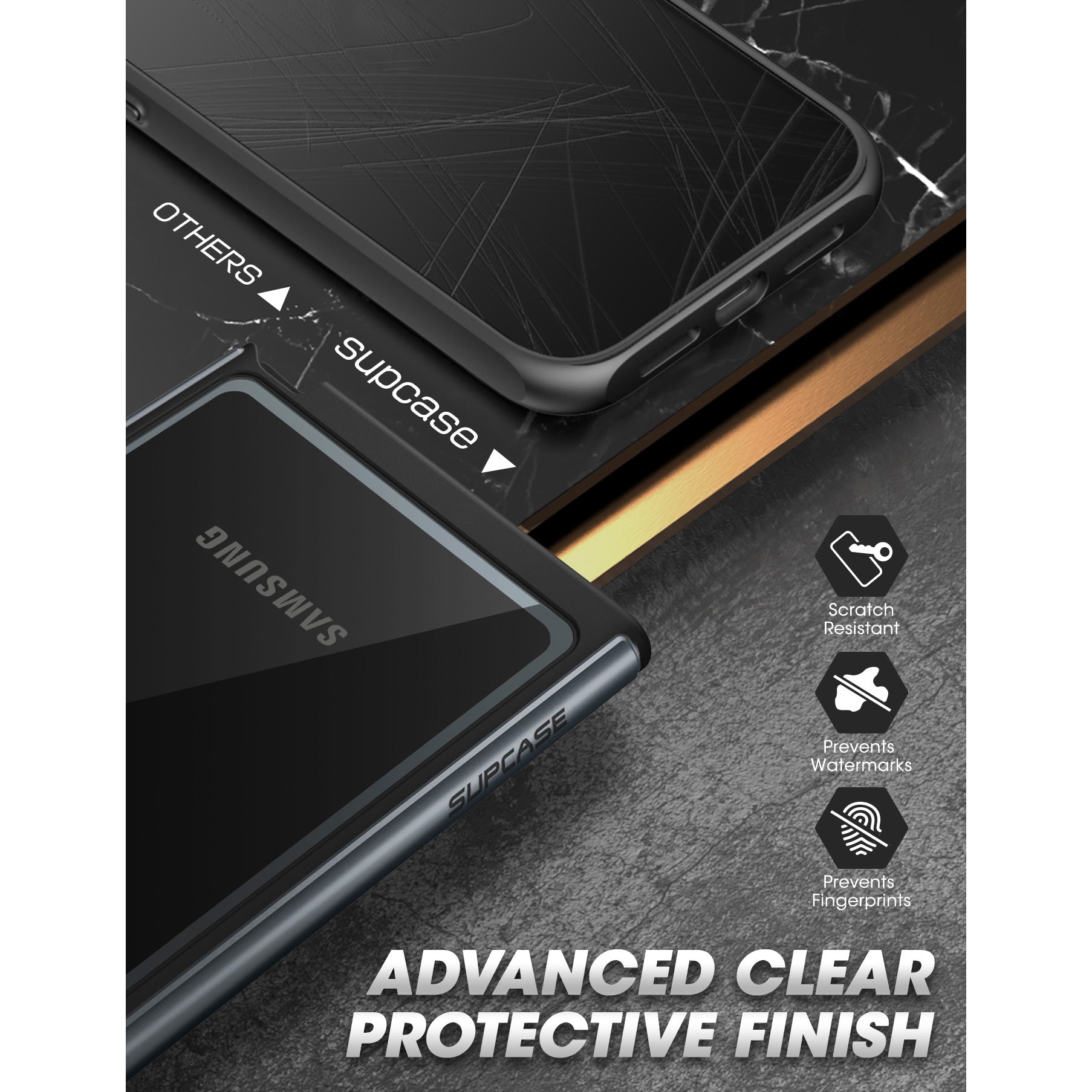 Samsung Galaxy S23 Ultra Case - Unicorn Beetle EDGE XT Bumper Protective Cover with Built-in Screen Protector (Black) | Shockproof & Scratch-Resistant for Daily Use, Outdoor Activities & Travel Protection