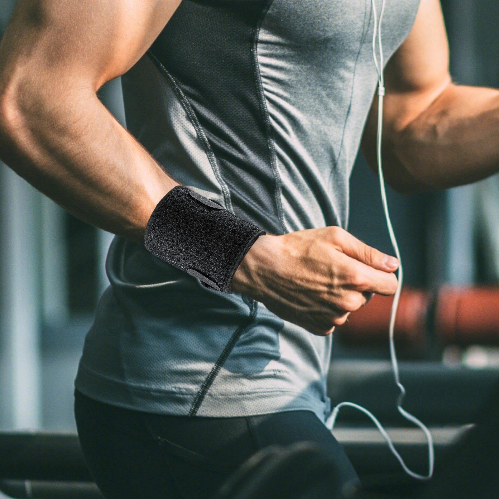 Adjustable Wrist Compression Brace - Breathable Sports Wrist Support for Cycling, Tennis, Basketball & Outdoor Activities | Pain Relief & Injury Prevention for Workouts, Gym & Daily Use