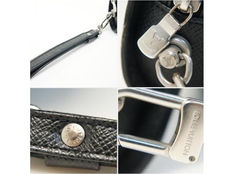 Authentic Pre-Owned Louis Vuitton Taiga Black Ardoise Pochette Baikal Clutch Bag Purse M30182 181067 - Luxury Evening Bag for Women, Perfect for Parties, Weddings & Special Occasions