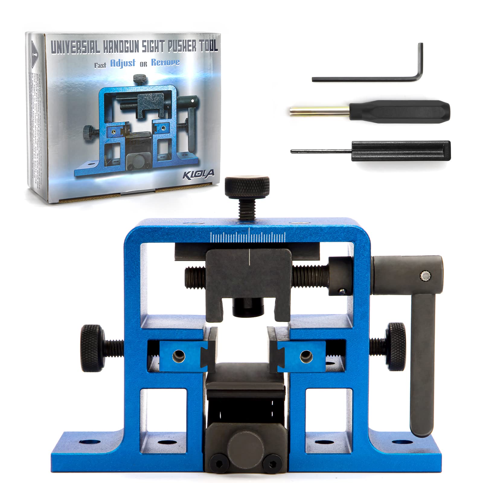 Premium Universal Pistol Sight Pusher Tool Kit - Adjust & Install Iron Sights for Glock, 1911, Sig & More | Includes Free Front Sight Tool | Perfect for Gunsmithing, Range Maintenance & Firearm Upgrades