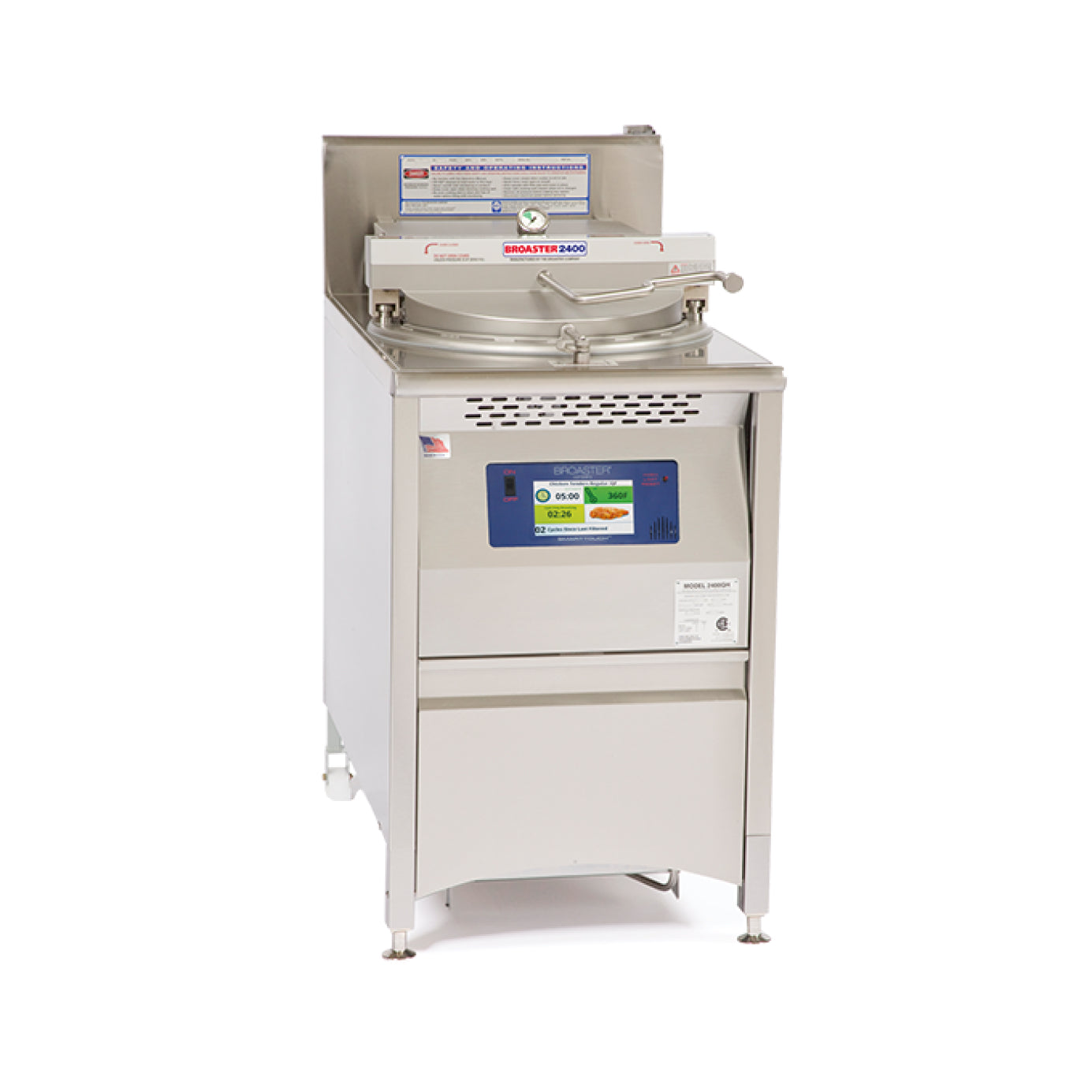 Broaster 2400GH ST 63 lb Gas SmartTouch Pressure Deep Fryer 120V - Commercial Restaurant Kitchen Equipment for Fast Food, Chicken Wings & French Fries