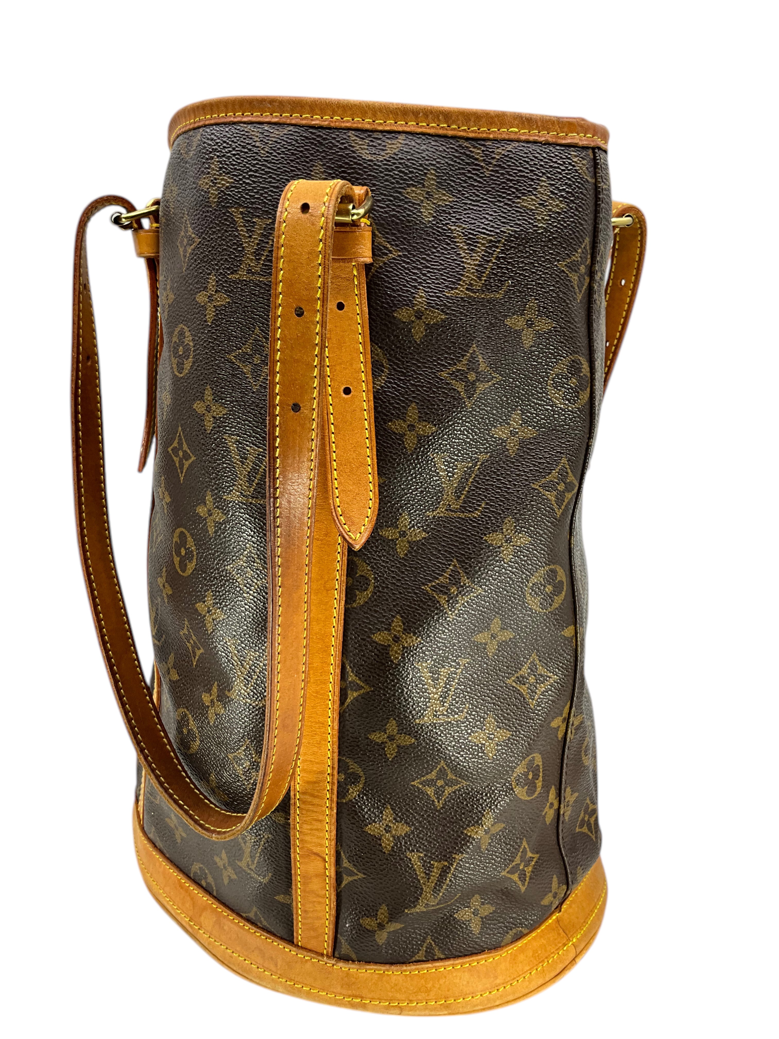 Authentic Louis Vuitton Monogram Canvas Bucket Bag GM - Luxury Designer Handbag for Women, Travel & Everyday Use