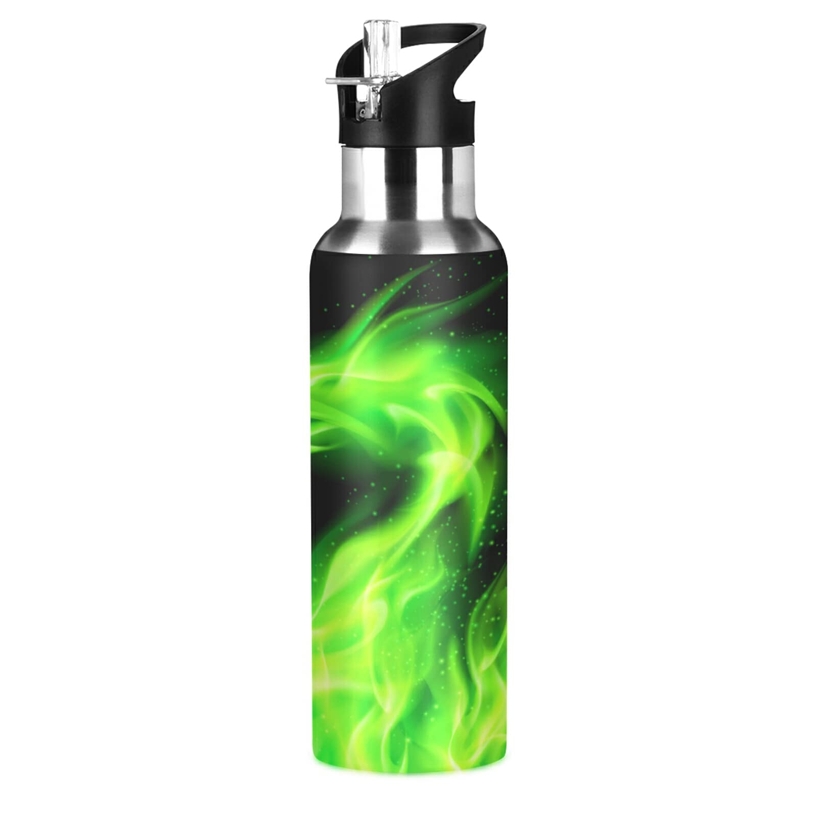 Fire Dragon Design Vacuum Insulated Stainless Steel Water Bottle with Straw Lid - 20oz Leakproof Sports Bottle for Gym, Hiking, Running & Outdoor Activities | BPA-Free Travel Water Container