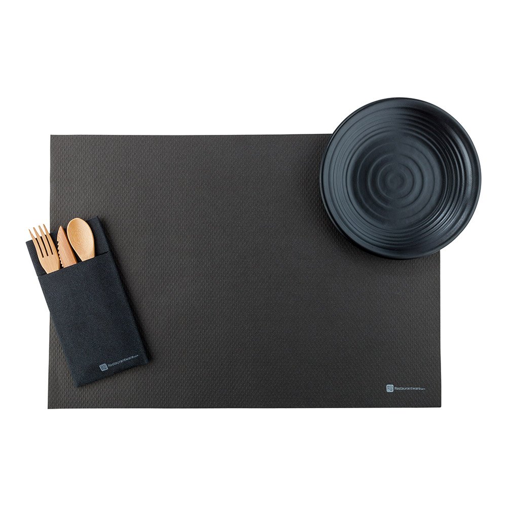 Restaurantware 20x14 Inch Heavyweight Recyclable Black Paper Placemats - 1000 Pack Disposable Rectangular Table Mats for Parties, Events & Dining | Perfect for Weddings, Banquets & Restaurant Use