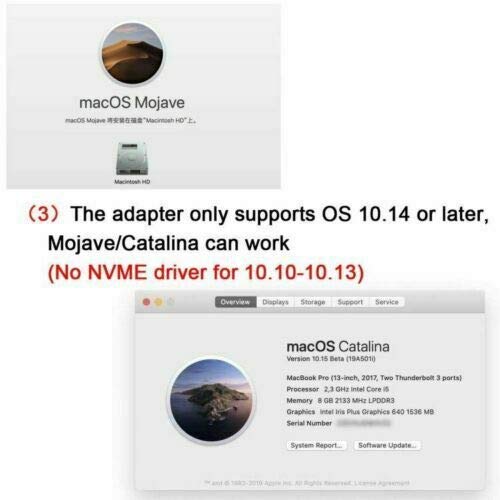 Multibao NVMe M.2 NGFF SSD Adapter Card for MacBook Pro 13