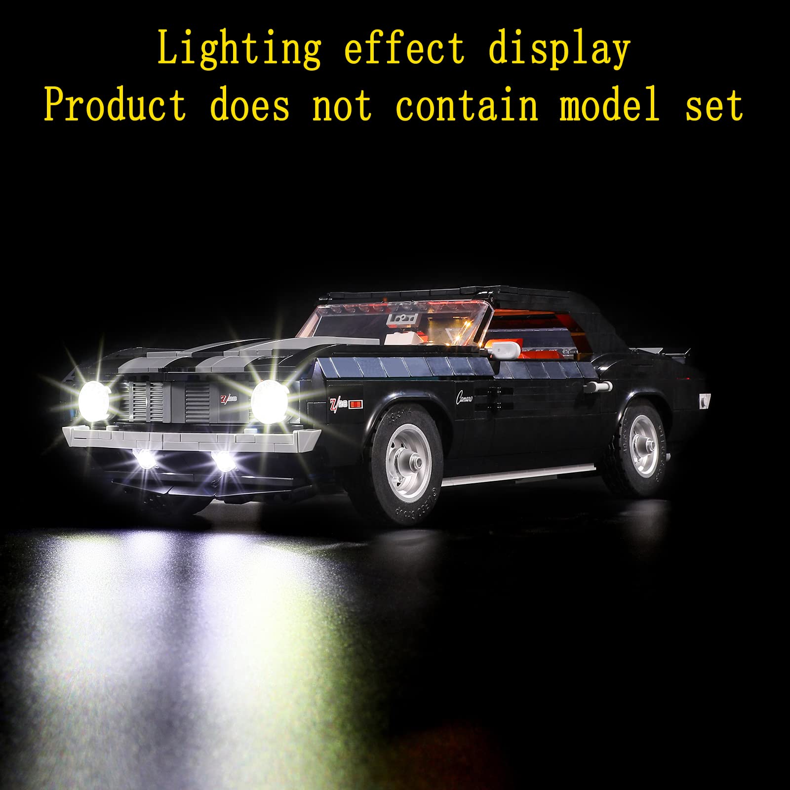 GEAMENT LED Light Kit for Lego Chevrolet Camaro Z28 10304 - Compatible with Creator Expert Set (Model Not Included) - Perfect for Night Displays & Car Enthusiast Collections