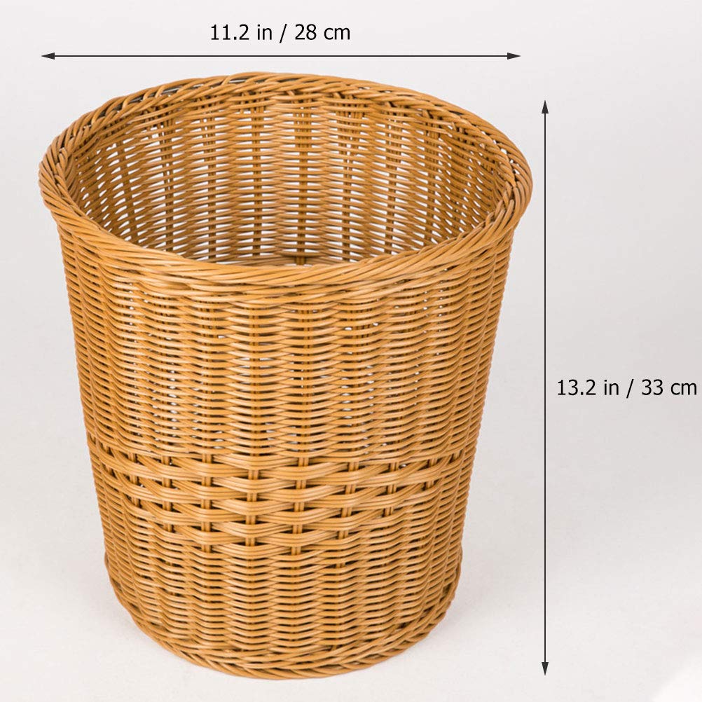 DOITOOL Round Rattan Laundry Basket - 12