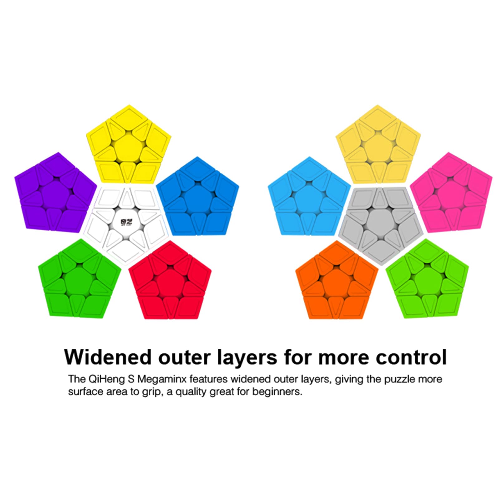 QYTOYS Megaminx Speed Cube Puzzle - Stickerless 3x3 Dodecahedron Magic Cube | Brain Teaser & STEM Learning Toy | Perfect for Speedcubing, Classroom Activities & Stress Relief