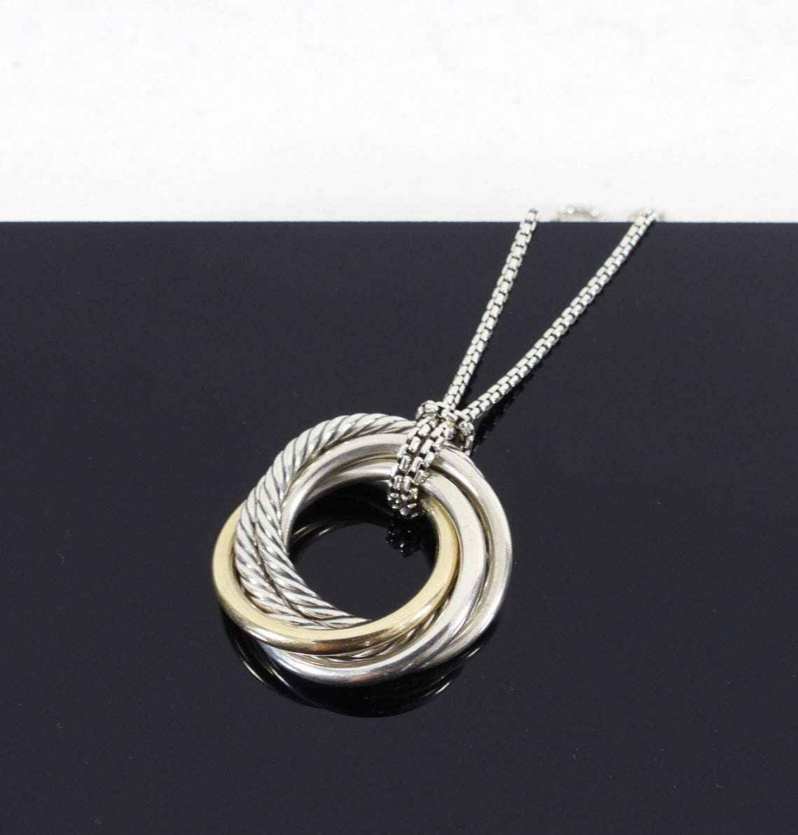 David Yurman Sterling Silver Crossover Pendant Necklace for Women - Elegant Layering Jewelry for Everyday Wear & Special Occasions