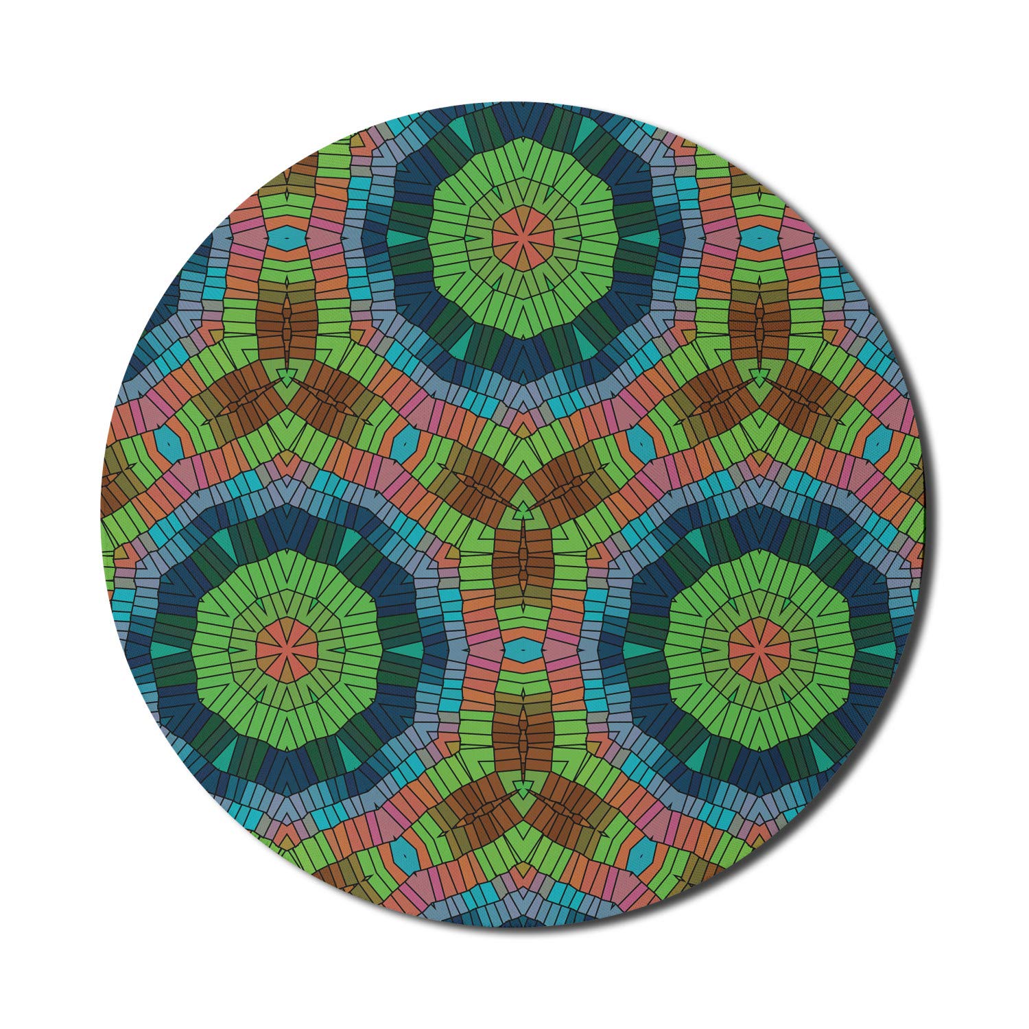 Ambesonne Colorful Round Mouse Pad for Computers & Gaming - 8