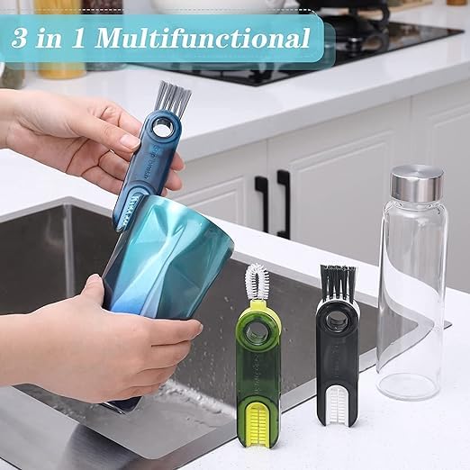 DASOSMI CREATION 3-in-1 Cup Lid Gap Cleaning Brush - Bottle Lid & Straw Cleaner Tool for Tiny Bottles, Cups & Crevices - Perfect for Baby Bottles, Travel Mugs & Hard-to-Reach Spots
