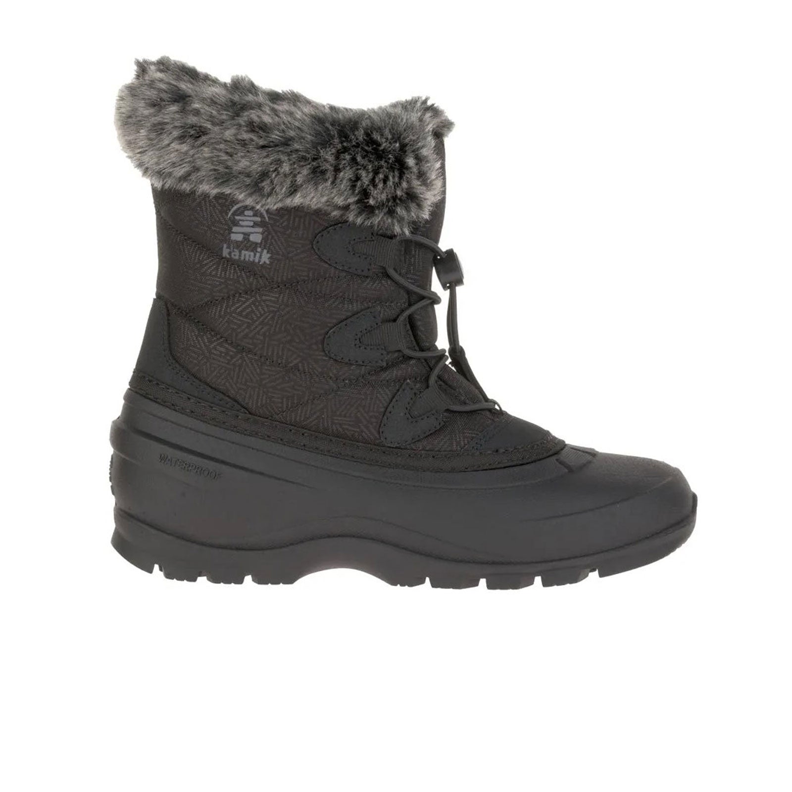 Kamik Momentum L2 Mid Winter Boots for Women - Waterproof Insulated Snow Boots, Black | Perfect for Hiking, Snowshoeing & Cold Weather Activities