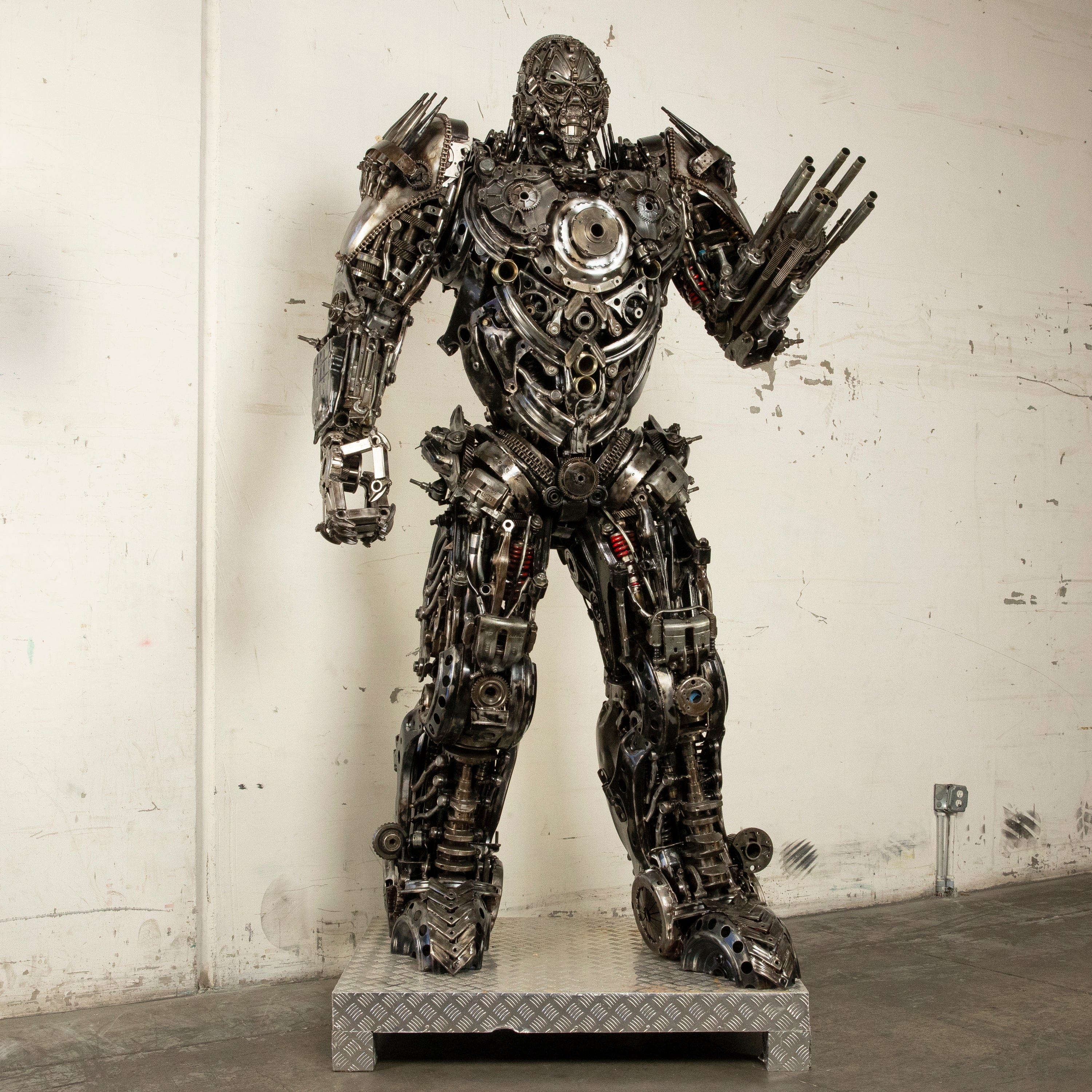 102 Lockdown Decepticon Inspired Recycled Metal Art Sculpture - Transformers Collectible for Home & Office Decor | Perfect for Fans, Gift Giving & Geek Culture Displays