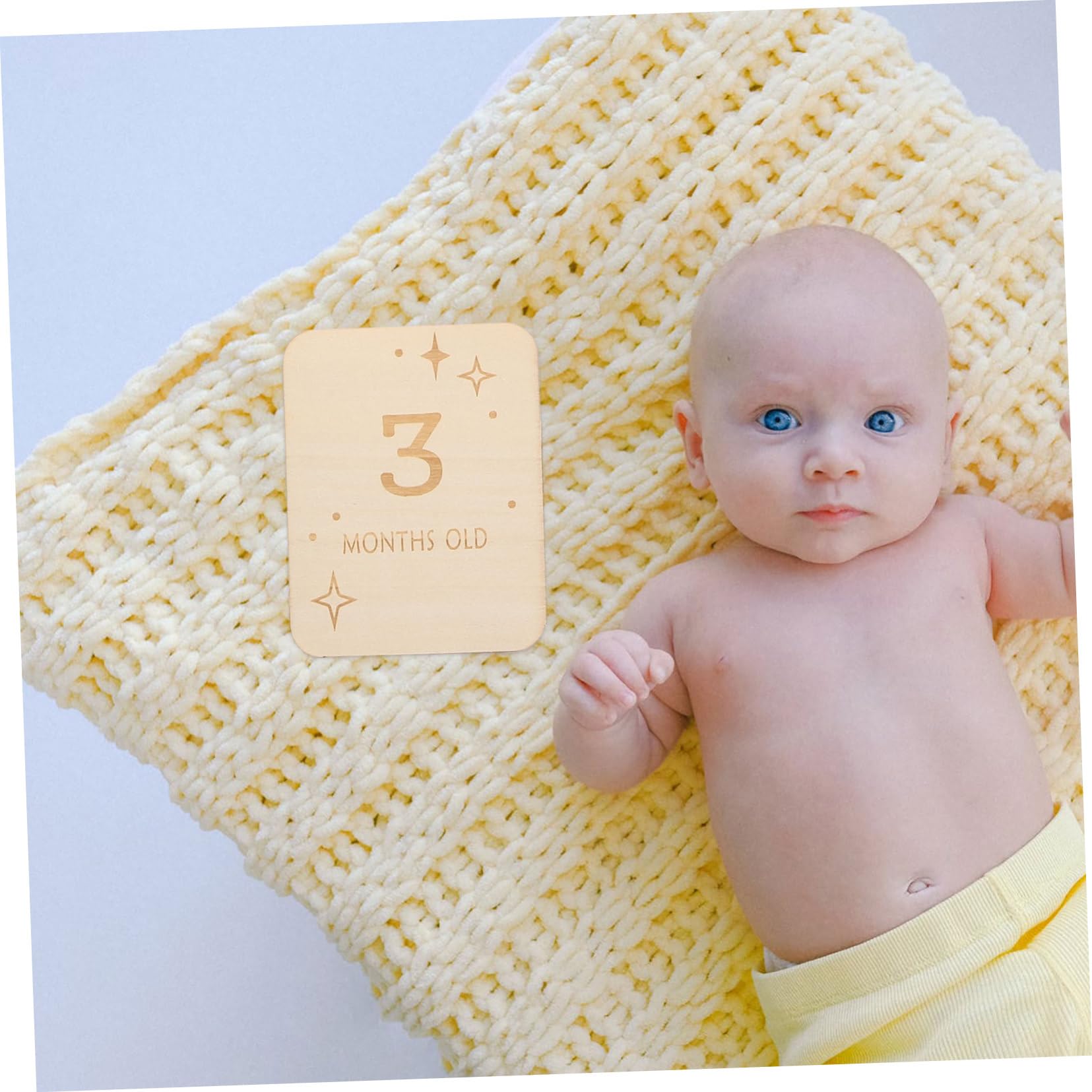 FAVOMOTO 24 Pcs Milestone Baby Photo Frames - Monthly Growth Picture Cards with Khaki Wood Design | Perfect for Newborn, 1st Birthday & Family Memory Keepsakes