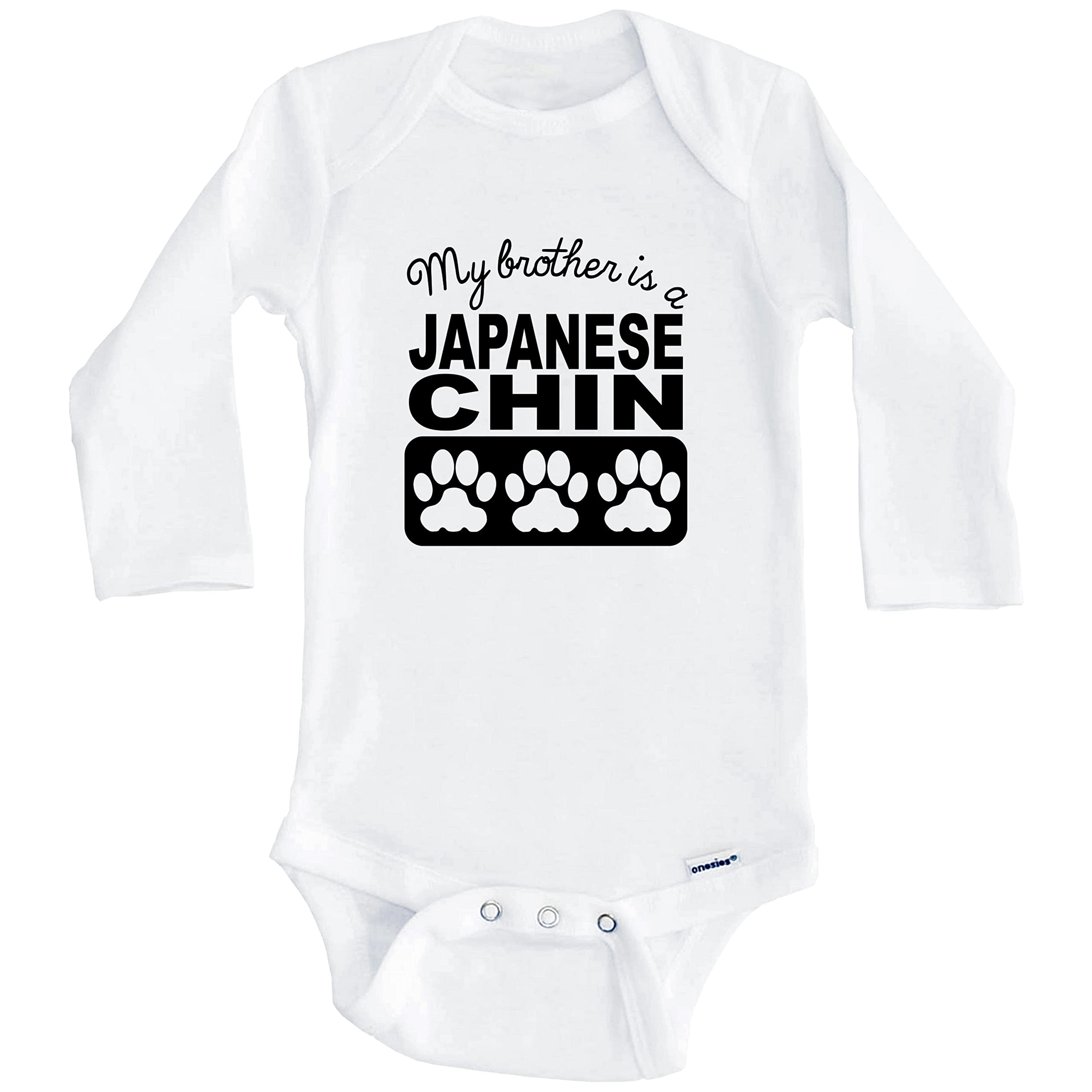 My Brother is A Japanese Chin One Piece Baby Bodysuit - Long Sleeve Infant Romper for Boys & Girls - Perfect for Family Photos, Playdates & Special Occasions