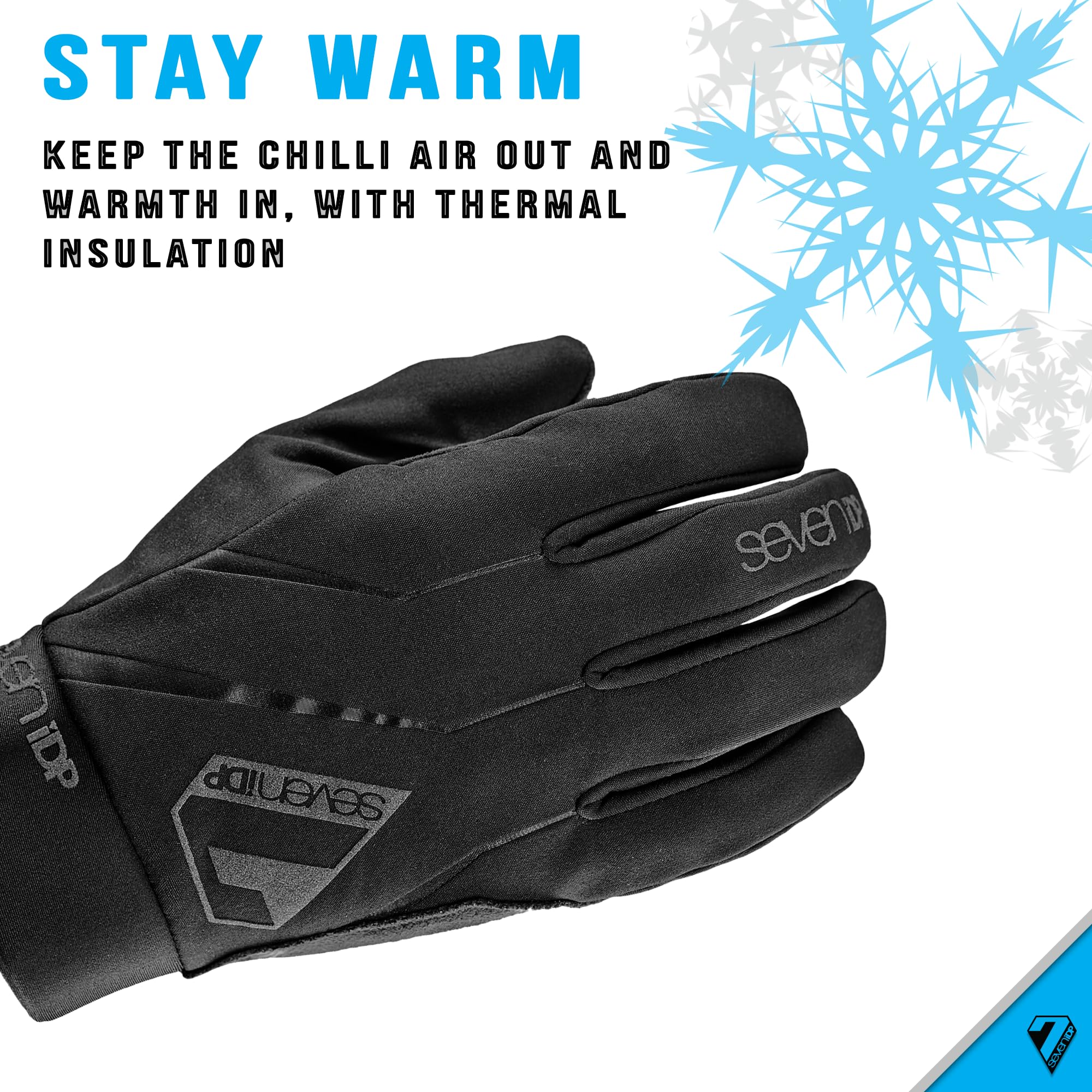 7 iDP Chill Full Finger Bicycle Gloves - Breathable & Shock-Absorbing for Mountain Biking, Road Cycling & Commuting