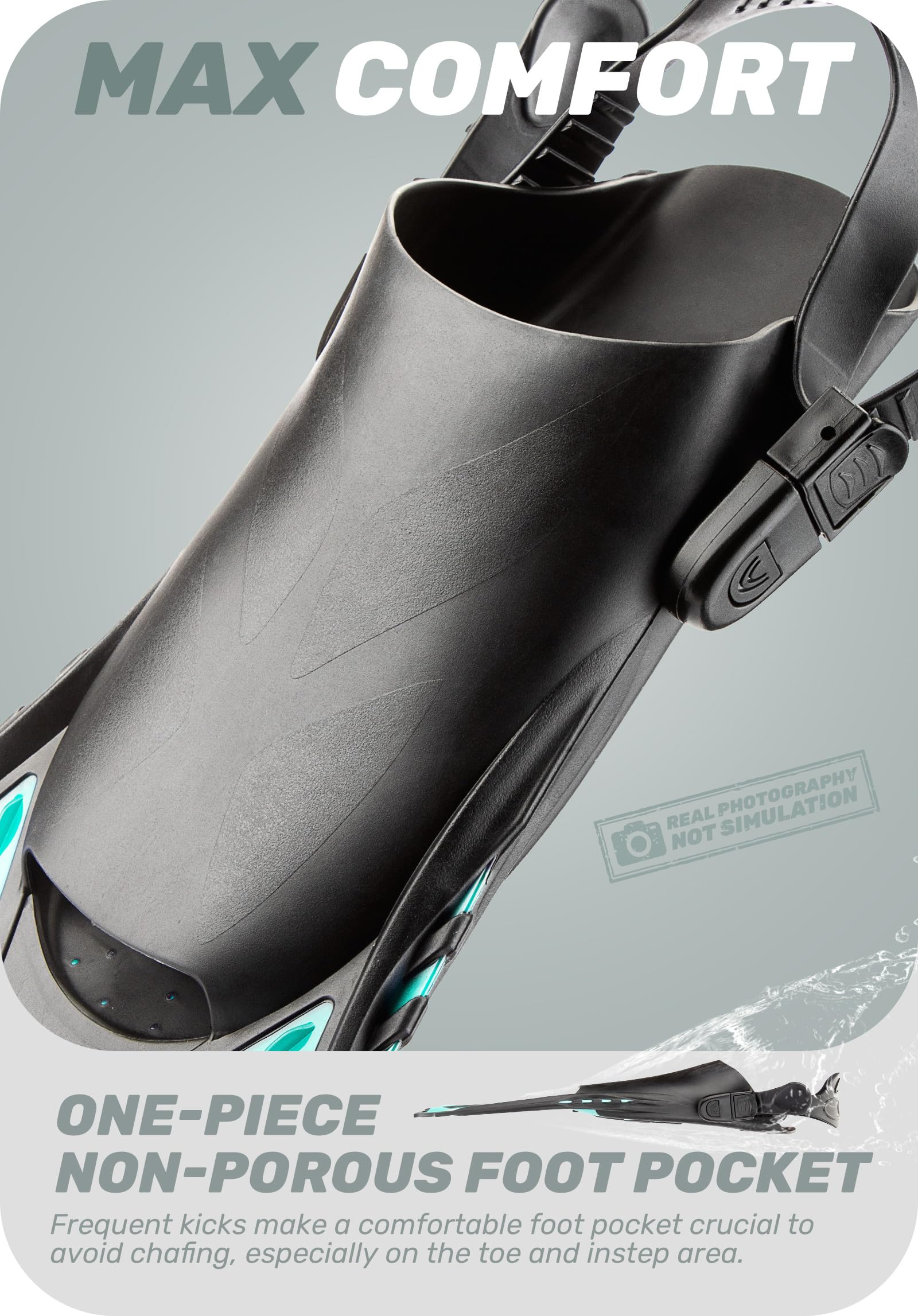 **CAPAS Snorkel Fins - Adjustable Travel Size Swim Fins for Snorkeling & Diving - Open Heel Swimming Flippers for Adults, Men, Women & Kids - Perfect for Beach Vacations, Pool Swimming & Underwater Adventures**