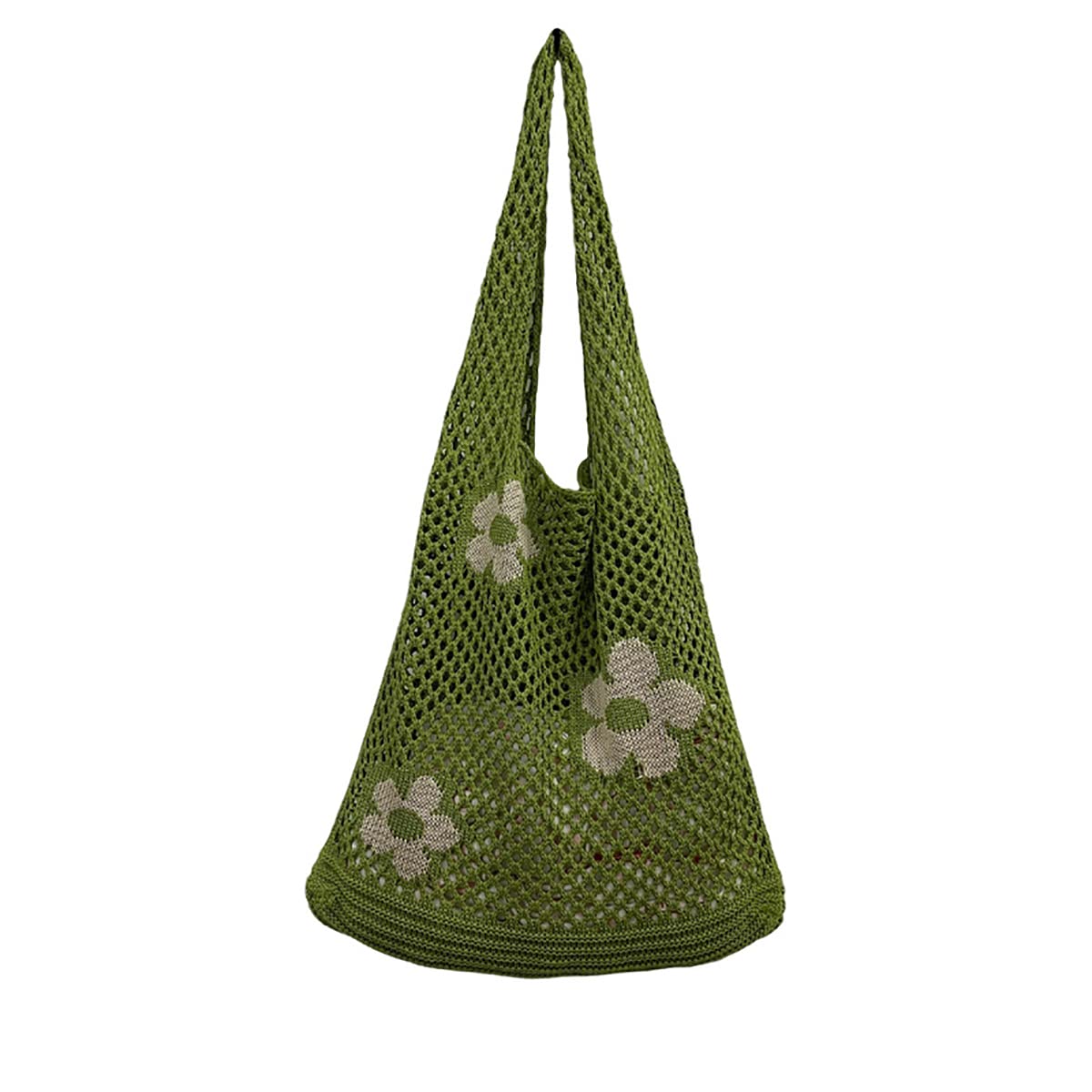 Stylish Women's Knit Mesh Hobo Shoulder Bag - Breathable Hollow Out Tote for Shopping, Beach & Daily Use