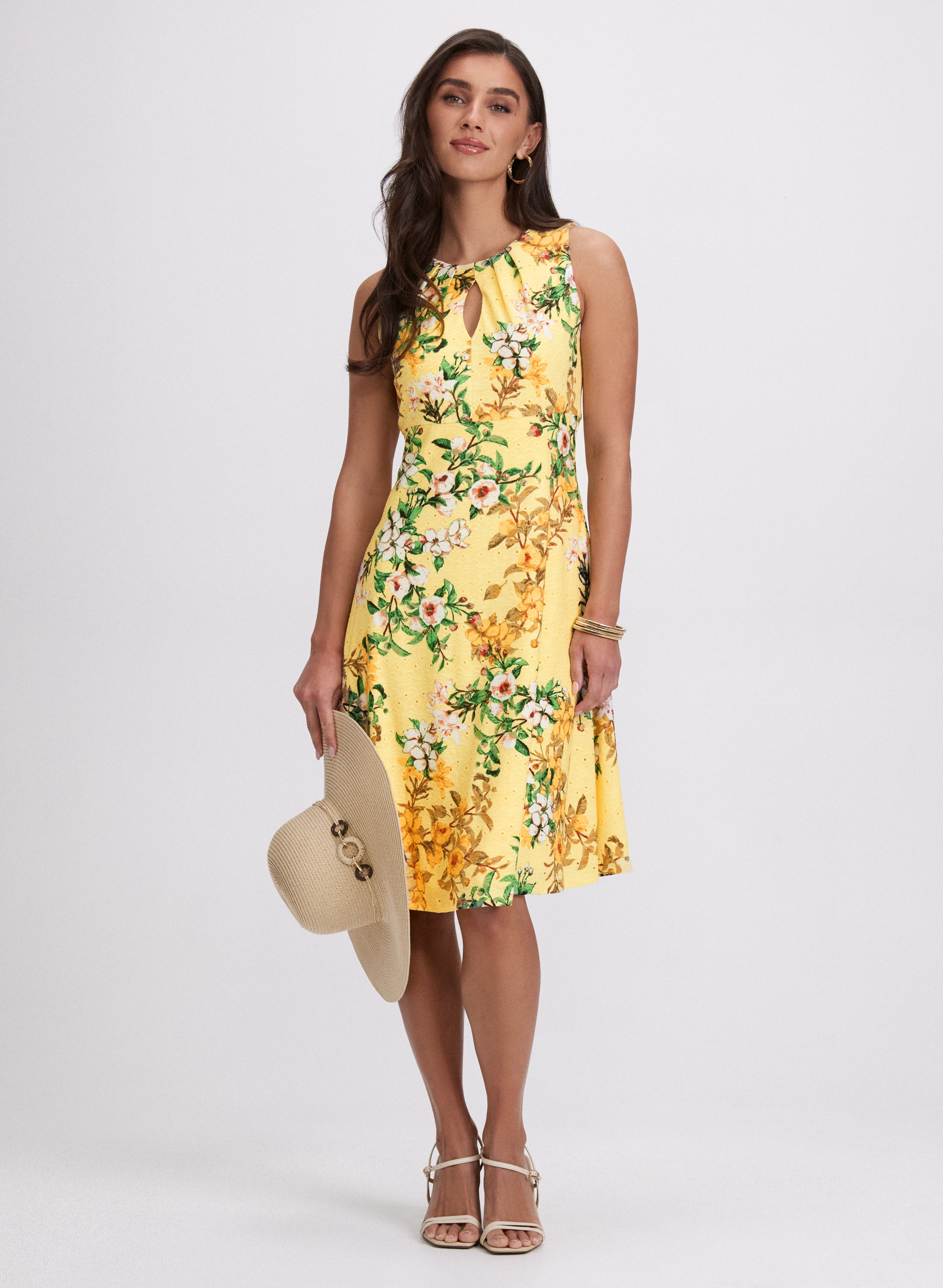 Floral Eyelet Lace Dress for Women - Summer Boho Maxi Dress with Embroidery - Perfect for Beach Wedding, Vacation & Outdoor Party