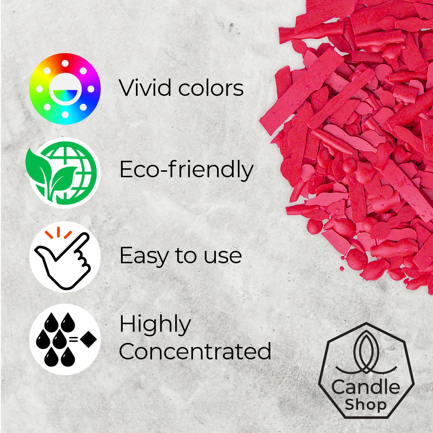 Bright Pink 2 oz Candle Wax Dye Chips - Premium Candle Making Supplies for DIY Soy, Beeswax & Paraffin Candles - Perfect for Home Decor, Gifts & Aromatherapy