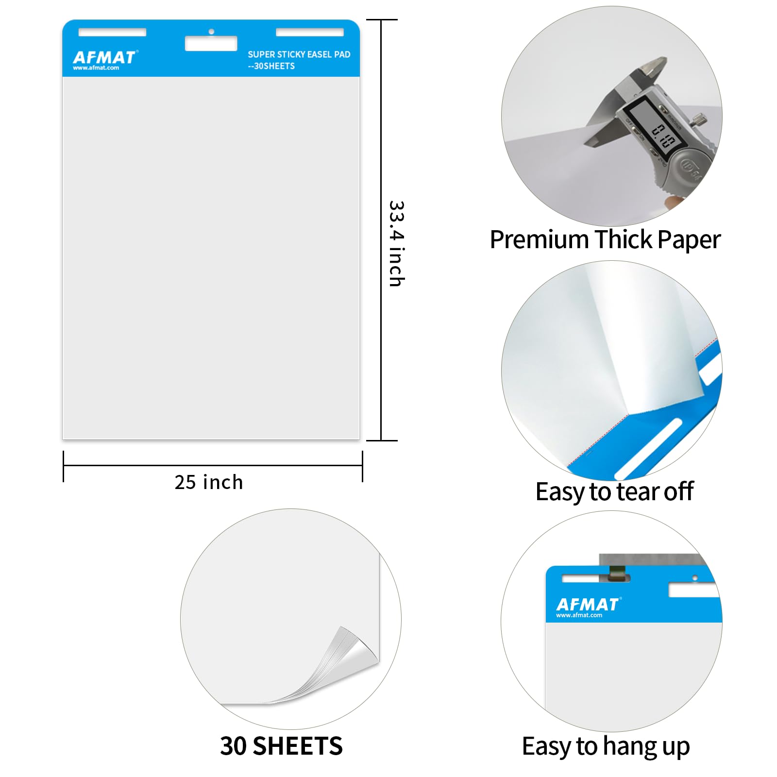 AFMAT Sticky Easel Pad - 10 Pack Self-Adhesive Flip Chart Paper for Teachers & Presentations, 25