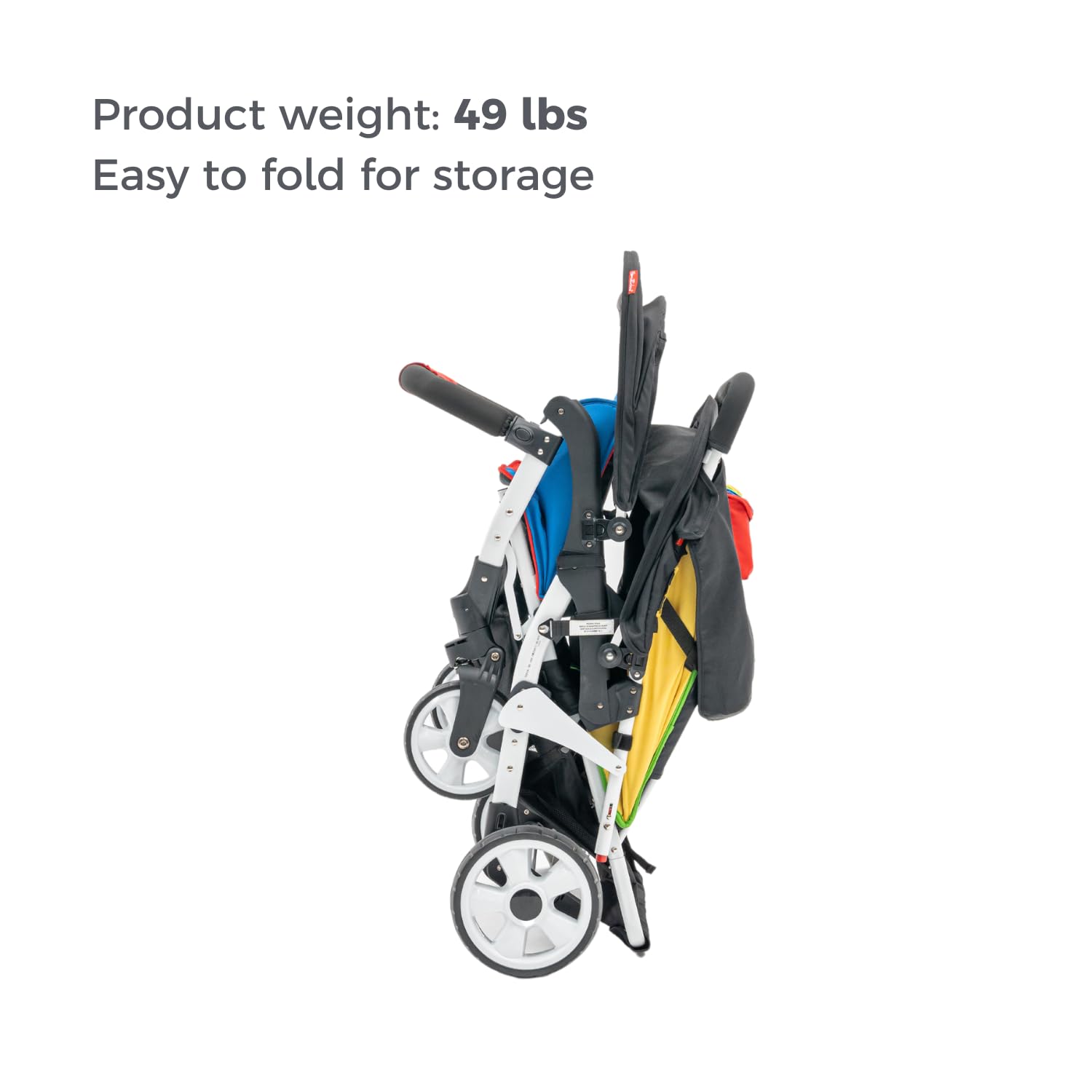 Familidoo H4E 4-Seater Quad Stroller with Double Canopy & Rain Cover - All Reclining Seats with 5-Point Safety Harness - Backseat Footrest Extension for Infants 0-36 Months - Perfect for Large Families, Twins, or Daycare Use