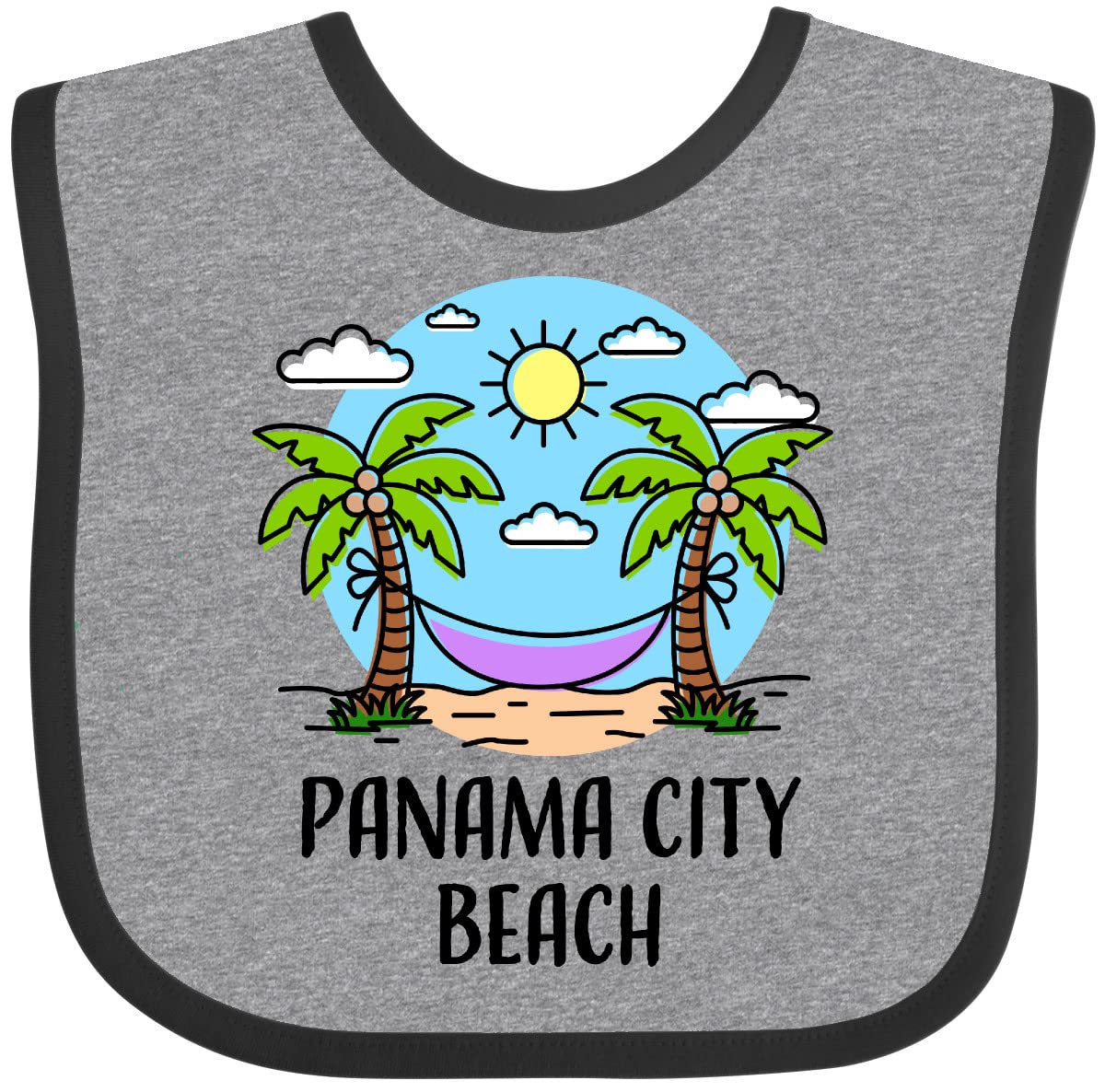 Inktastic Summer Vacation in Panama City Beach Baby Bib - Cute & Soft Cotton Drool Bib for Infants & Toddlers - Perfect for Beach Trips, Travel, and Everyday Use