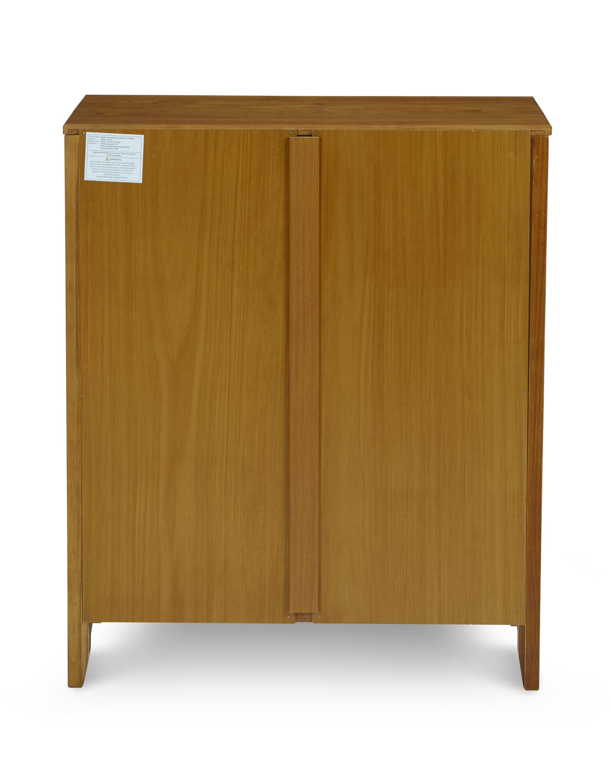 Shaker Style Bookcase 36 Inches Tall in Cherry Finish - Perfect for Living Room, Office, or Library Storage