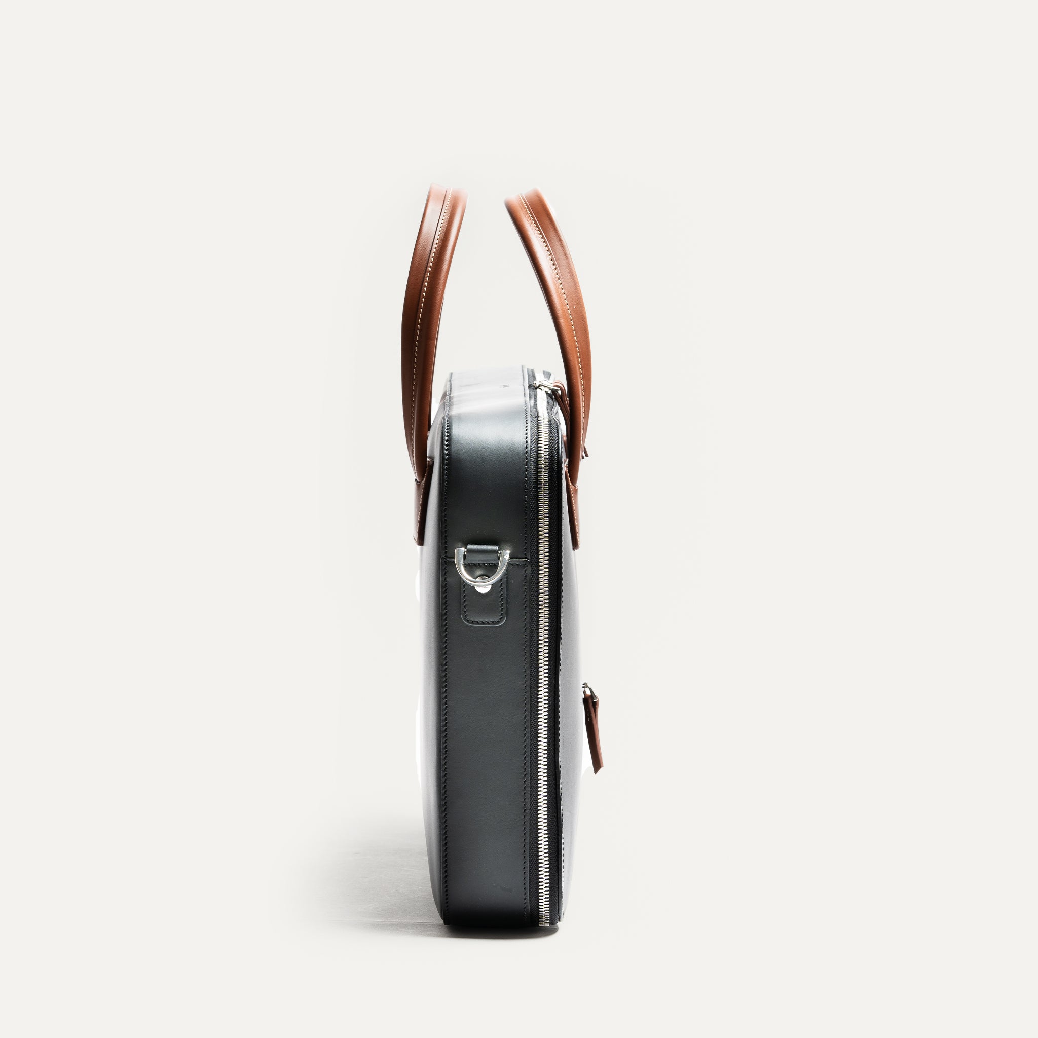 Alessandro II Genuine Leather Bag in Black & Cognac - Perfect for Work, Travel, and Everyday Use