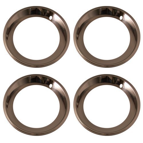 4-Pack 15 Inch Stainless Steel Beauty Trim Rings with Secure Metal Clip Retention System - IWC1515D25 - Perfect for Automotive, Marine, and DIY Interior Decoration Projects