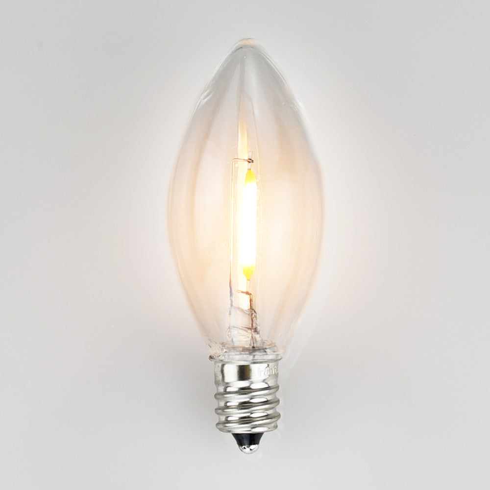 White Cord with Candelabra 0.6-Watt Bulbs