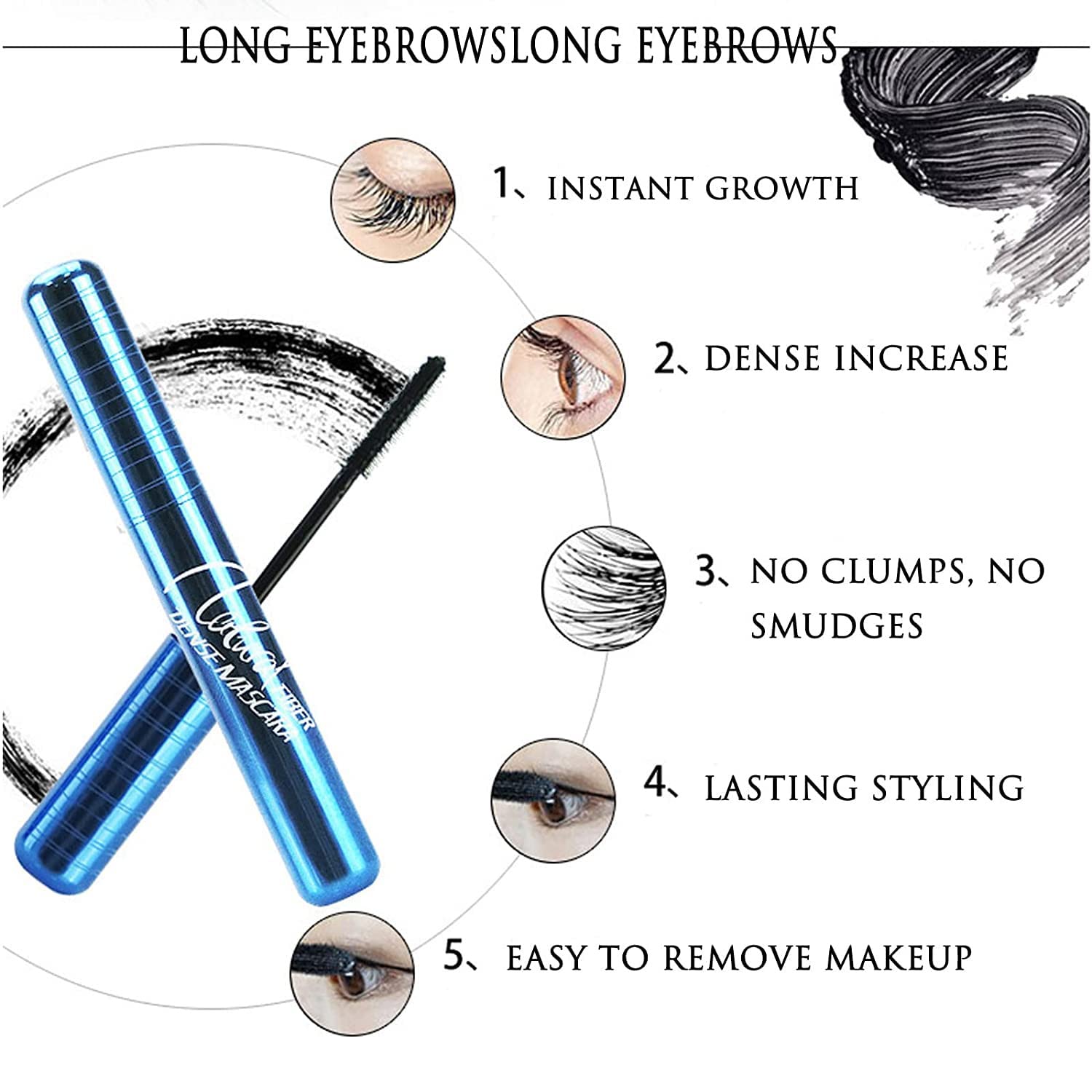 Primelash Hypoallergenic Waterproof Mascara for Seniors & Mature Women - Volumizing Formula for Thinning Lashes | Gentle Eye Makeup for Sensitive Eyes | Perfect for Daily Use, Special Occasions & Aging Eye Care