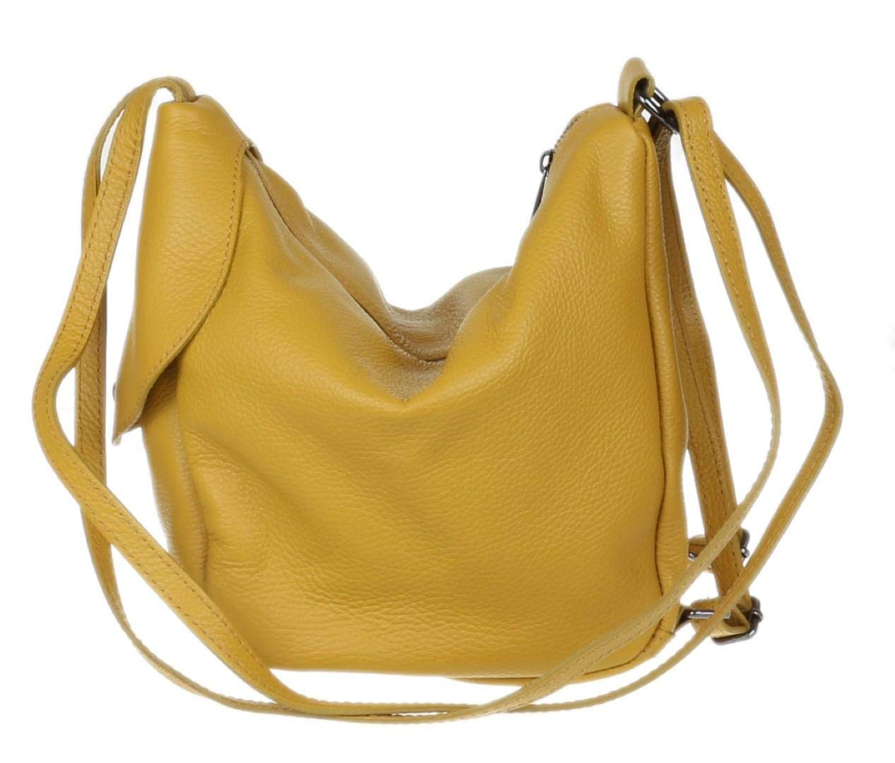 Stylish Women's 2-in-1 Convertible Backpack & Shoulder Bag in Mustard Yellow | Fashionable Crossbody Purse for Work, Travel & Daily Use