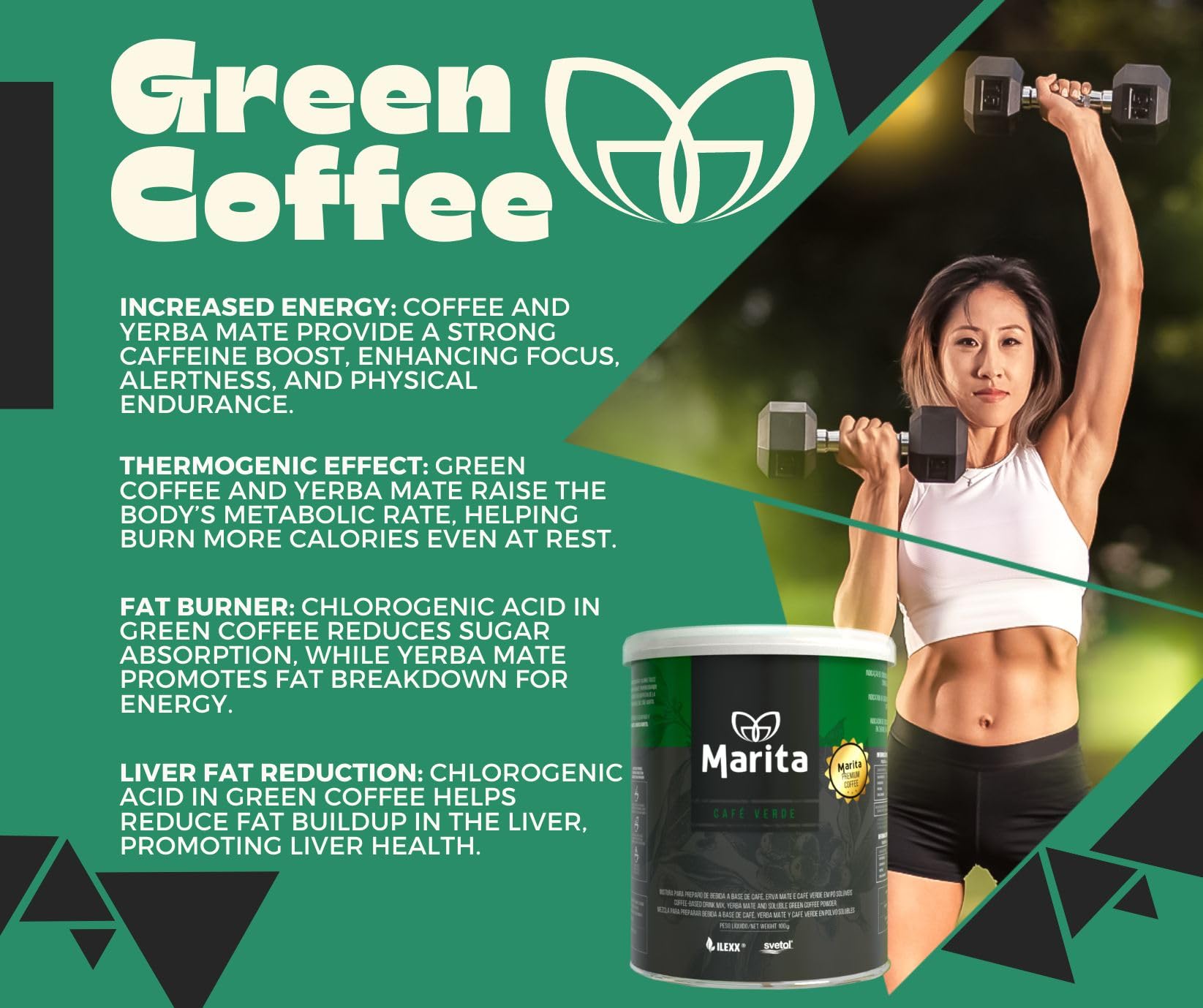 Premium Organic Marita Green Coffee Blend with Yerba Mate - 3.5 oz | Antioxidant-Rich Energy Boost | Perfect for Morning Focus & Afternoon Pick-Me-Up