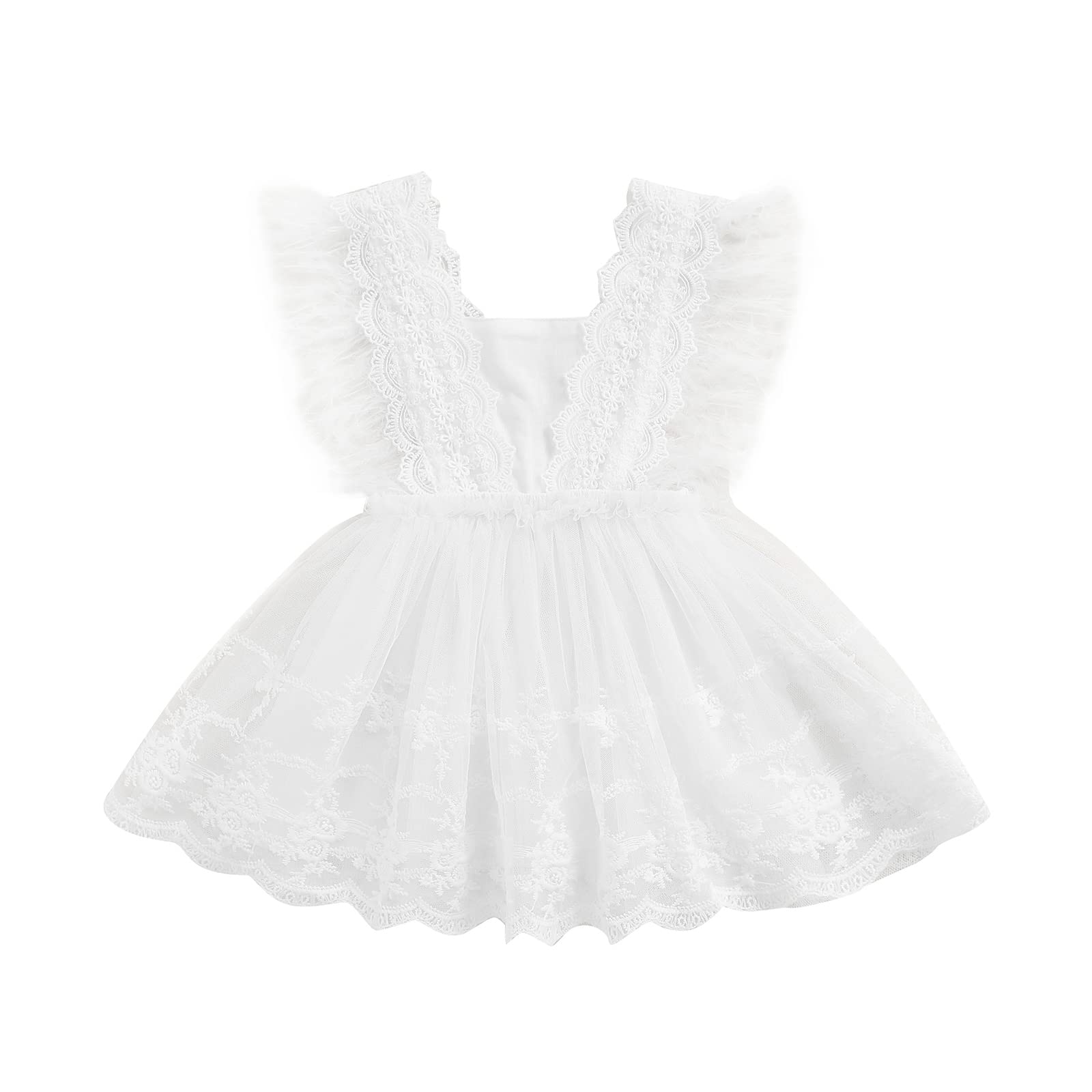 Hnyenmcko Newborn Baby Girl Lace Romper Dress - Ruffle Sleeveless Backless Tassel Jumpsuit for Summer Outfits | Perfect for Photoshoots, Parties & Special Occasions