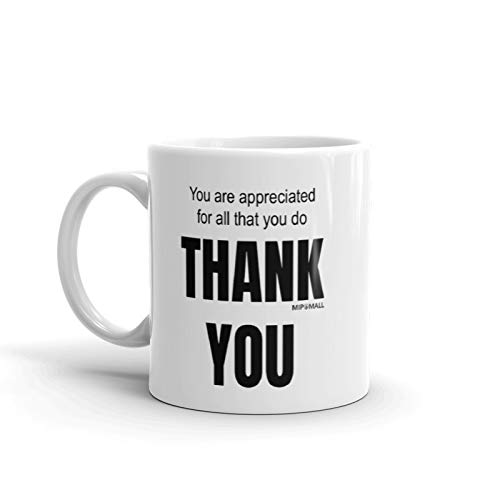 Appreciation Thank You Mug - Gift for Women, Men, Teachers, Colleagues, Coworkers, Nurses, Doctors - Christmas Present - Perfect for Office, Home & Holiday Gifting