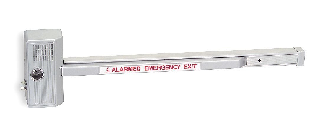 99dB Emergency Exit Door Alarm - Loud Security Alarm for Commercial Buildings, Schools & Offices - Chrome Finish for Durability & Style - Perfect for Fire Safety & Unauthorized Access Prevention