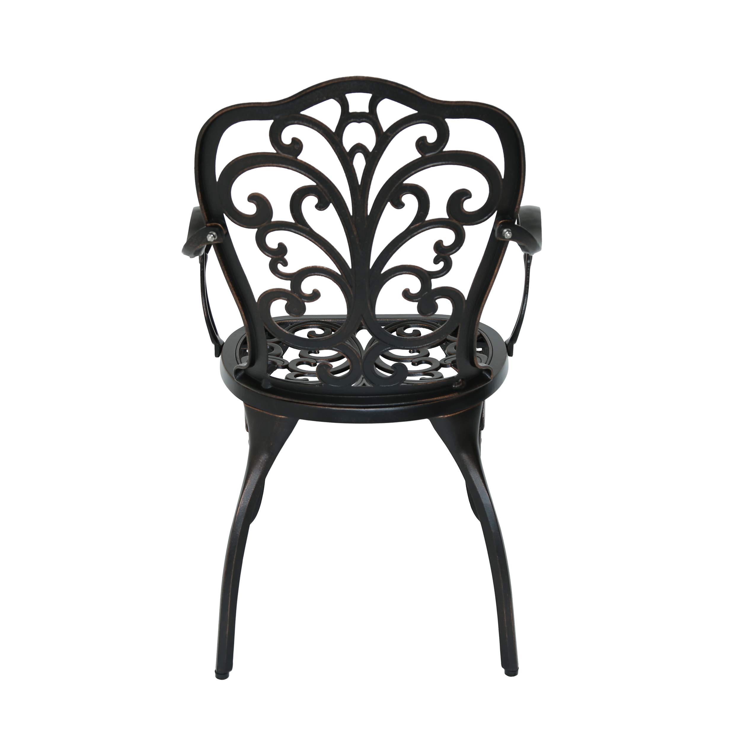 Christopher Knight Home Buddy Outdoor Cast Aluminum Dining Chair (Set of 2) - Shiny Copper Patio Furniture for Garden, Poolside & Backyard Dining