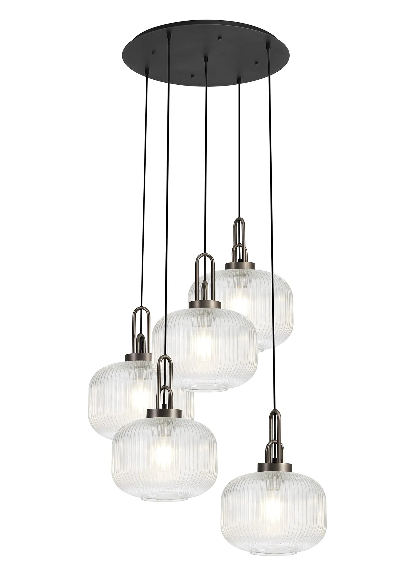 Stylish Cadiz 5-Light Cluster Pendant Light Fixture - Modern Ceiling Lighting for Dining Room, Kitchen & Living Room